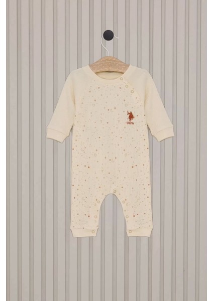 Kız Bebek Uzun Kol Patiksiz Tulum Krem