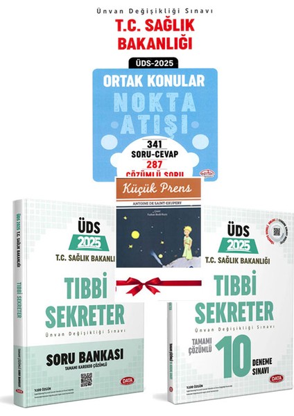 2025 Üds Sağlık Bakanlığı Tıbbi Sekreter Soru Deneme ve Ortak Konular Nokta Atışı Kitabı Seti