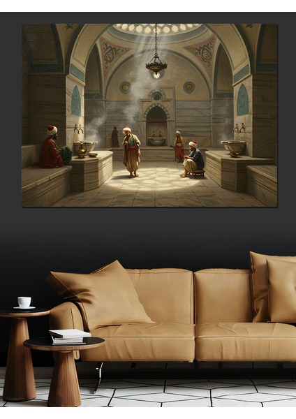 Osmanlıda Hamam Dekoratif Kanvas - Mdf Ahşap Tablo