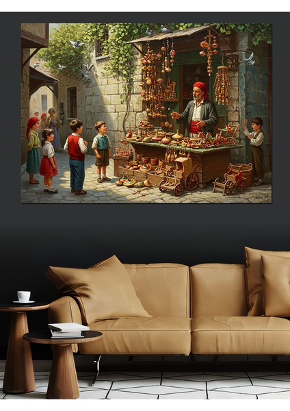 Osmanlıda Oyuncakçı Dekoratif Kanvas - Mdf Ahşap Tablo modelleri