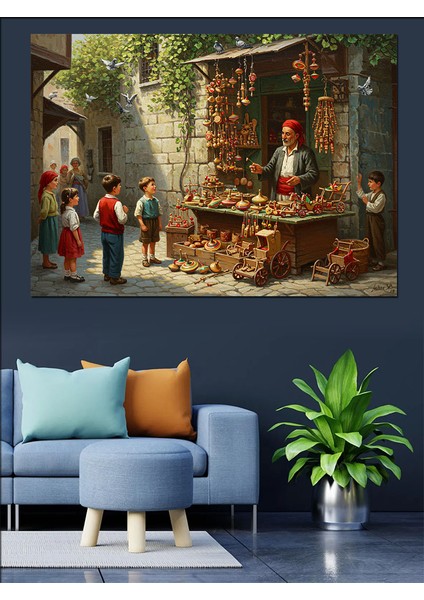 Osmanlıda Oyuncakçı Dekoratif Kanvas - Mdf Ahşap Tablo fırsatları