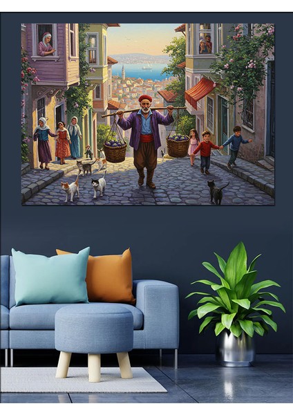Osmanlıda Sokak Satıcısı Dekoratif Kanvas - Mdf Ahşap Tablo modelleri
