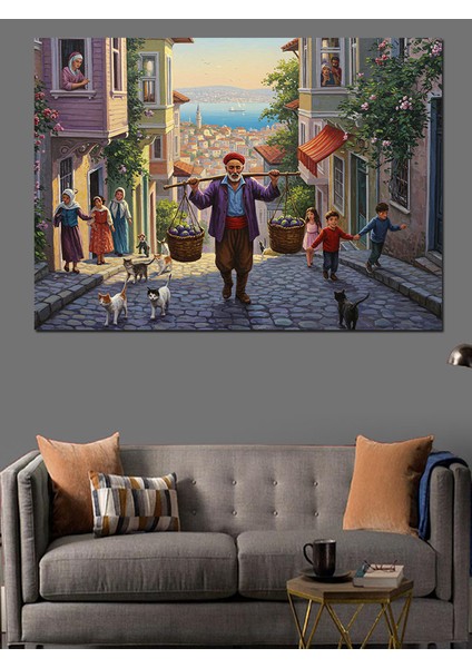 Osmanlıda Sokak Satıcısı Dekoratif Kanvas - Mdf Ahşap Tablo fırsatları