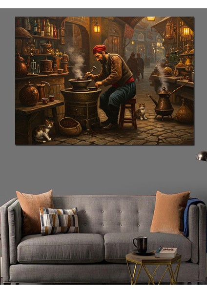Osmanlıda Kahveci Dekoratif Kanvas - Mdf Ahşap Tablo indirimleri