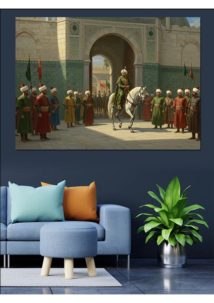 Osmanlı Saray Kapısında Bekleyiş Dekoratif Kanvas - Mdf Ahşap Tablo indirimleri