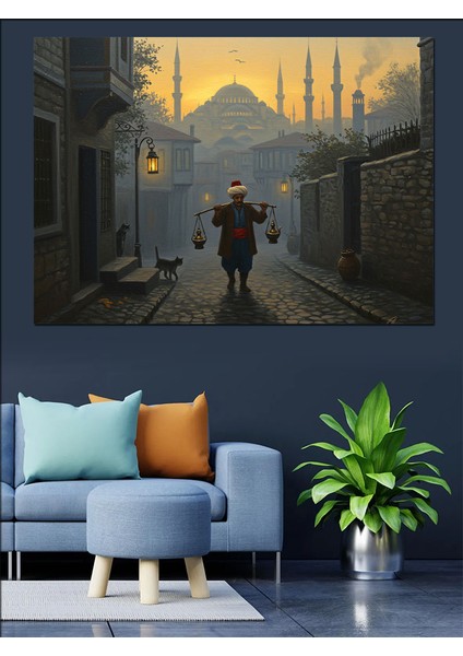 Osmanlıda Sokak Satıcısı Dekoratif Kanvas - Mdf Ahşap Tablo fiyatları
