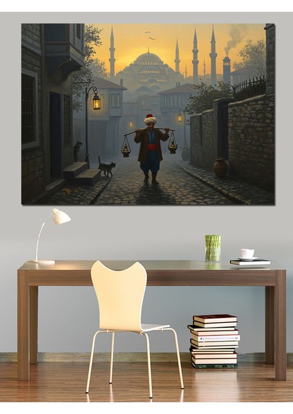 Osmanlıda Sokak Satıcısı Dekoratif Kanvas - Mdf Ahşap Tablo fırsatları
