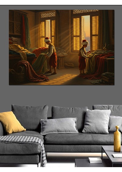Osmanlıda Kumaşçı Dekoratif Kanvas - Mdf Ahşap Tablo