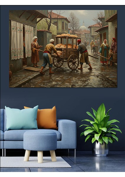 Osmanlıda Ekmek Satıcısı Dekoratif Kanvas - Mdf Ahşap Tablo indirimleri