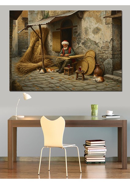 Osmanlıda Hasırcı Dekoratif Kanvas - Mdf Ahşap Tablo