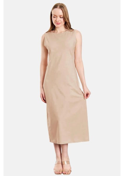 Yumuşak Dokulu Kumaş Kalın Askılı Kadın Iç Elbise Kombinezon 13164