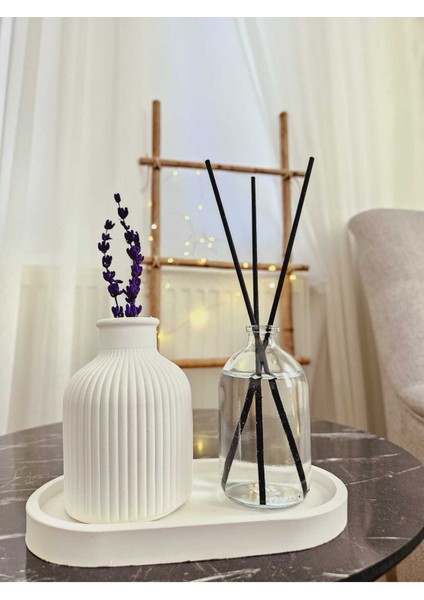 Dekoratif Mini Pampas Kuru Çiçek Vazosu Bahar Oda Kokusu Standlı Set