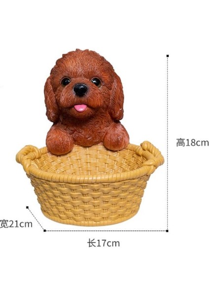 Yeni Sevimli Sepetli Köpekcik, Dekoratif Biblo, Kumandalık, Düzenleyici, Sunumluk modelleri