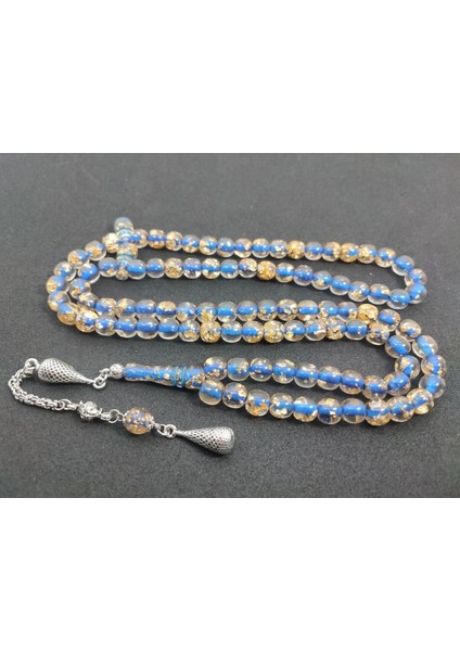 Başka Yerde Yok!!! Furkan Gül Usta Eseri Altın Varaklı 99 Habbe Ateş-I Kehribar Sertifikalı 7559