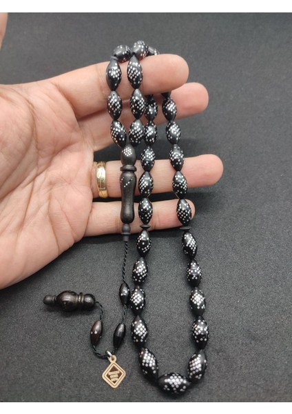 Iskeçeli Cemil Usta Eseri 925 Ayar Yoğun Gümüş Çakımlı Inci Siyahı Kuka Sertifikalı 7566 fırsatları