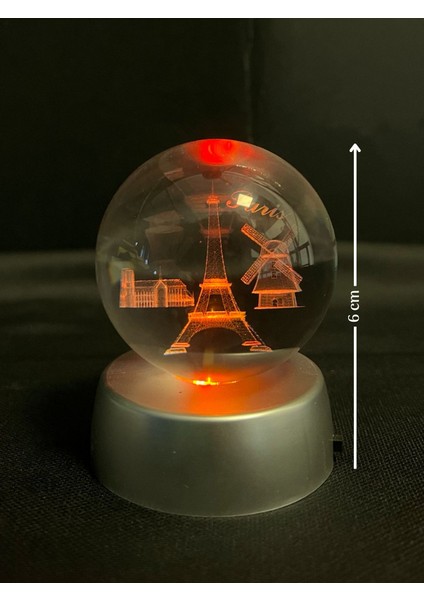 Paris Figürlü Renk Değiştiren 3D Işıklı Cam Küre Rgb Kombinasyon Pilli Kolay Kullanım indirimleri