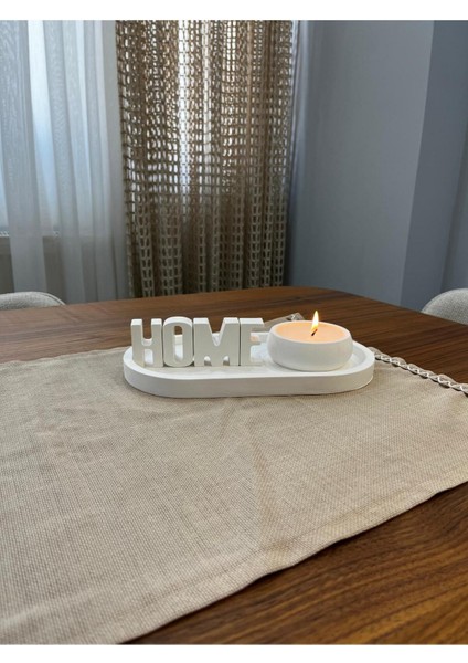 Dekoratif "home" Yazılı 3'lü Mum Seti, Orta Sehpa Objeleri, Biblo modelleri