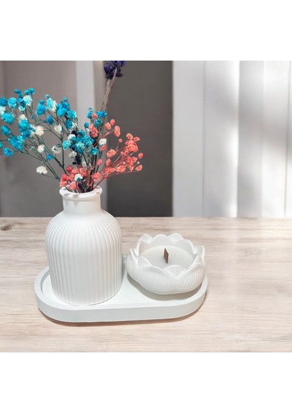 Dekoratif Vintage Vazo Set 3 Parça Orta Sehpa Objeler Ev Dekorasyon El Sanatı