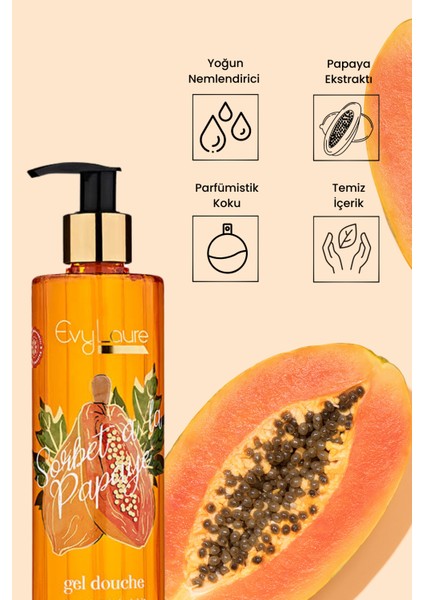 Sorbet À La Papaye Parfümistik Duş Jeli Papaya Ekstraktlı Yoğun Nemlendirici 300 ml fiyatları