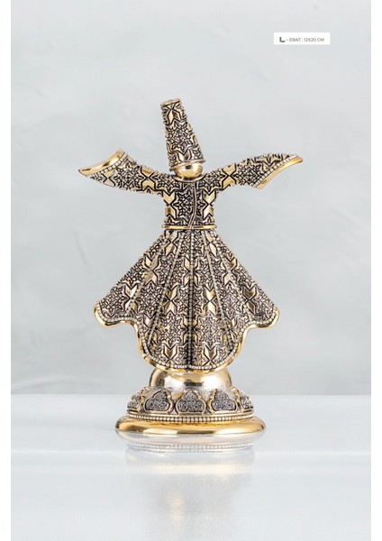 Zirkon Taşlı Gold Semazen Biblo 12*20 cm