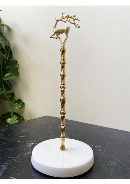 Doğal Mermer Havluluk Pirinç Geyik Detaylı Gold MRM0079 fiyatları
