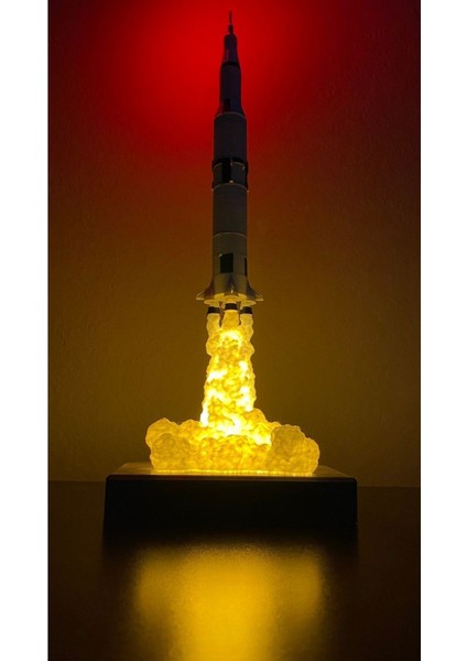 Roket Lamba Satürn V Dekoratif Gece Lambası Ev Ofis Dekorasyon Rocket Apollo