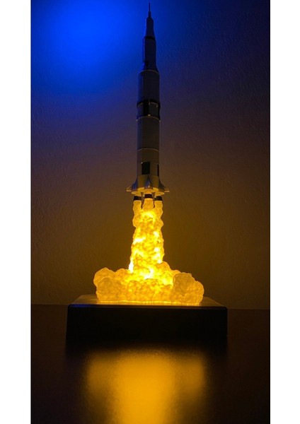 Roket Lamba Satürn V Dekoratif Gece Lambası Ev Ofis Dekorasyon Rocket Apollo