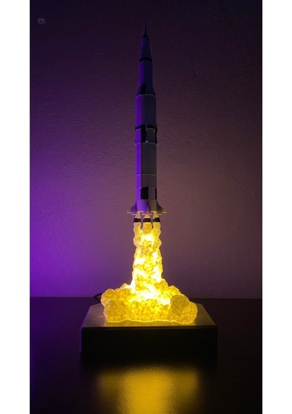 Roket Lamba Satürn V Dekoratif Gece Lambası Ev Ofis Dekorasyon Rocket Apollo