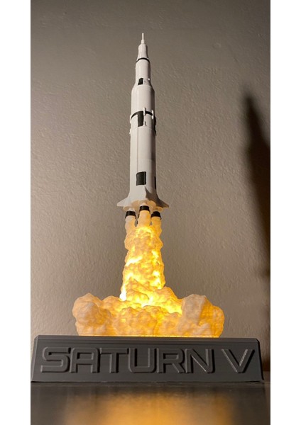 Roket Lamba Satürn V Dekoratif Gece Lambası Ev Ofis Dekorasyon Rocket Apollo