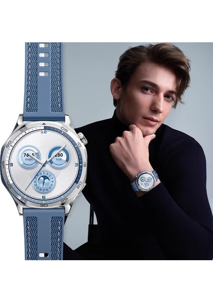 Huawei Watch Gt5 Gt4 Gt3 Gt2 46MM ve Pro Olanlara Uyar Kordon Kayış Dikişli Silikon Kaliteli VY128