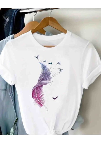 Tüy Özel Tasarım Baskılı Oversize Tshirt