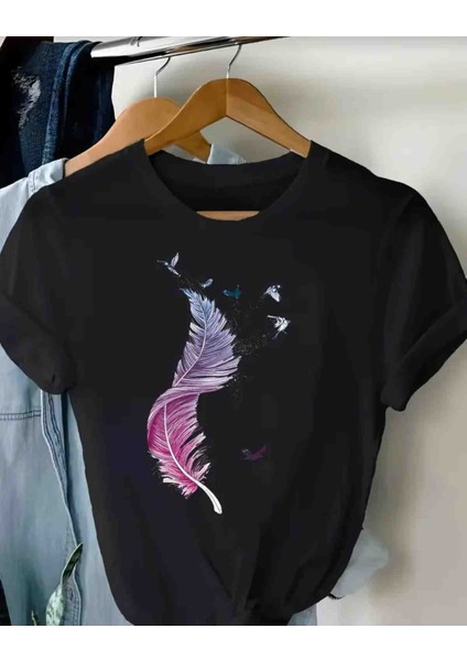 Tüy Özel Tasarım Baskılı Oversize Tshirt