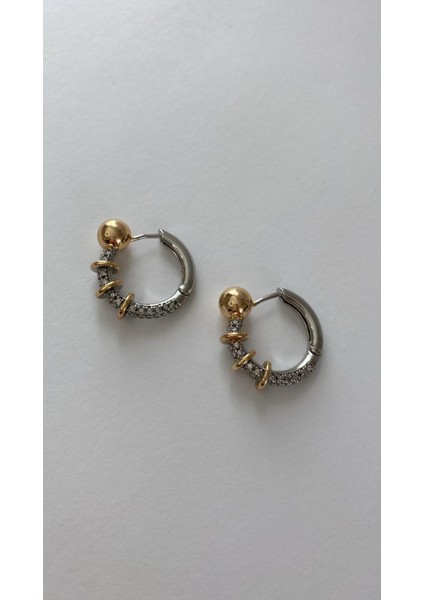 Zirkon Taşlı Sarmal Model Vıp Halka Küpe