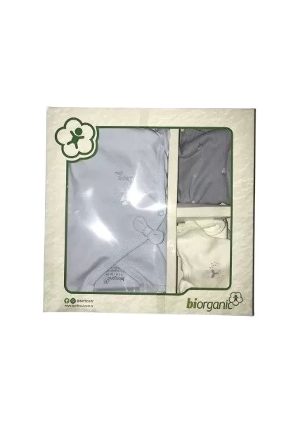 Bibaby Biorganic Love Floral 5'li Hastane Çıkış Seti 62360 Ekru Lila
