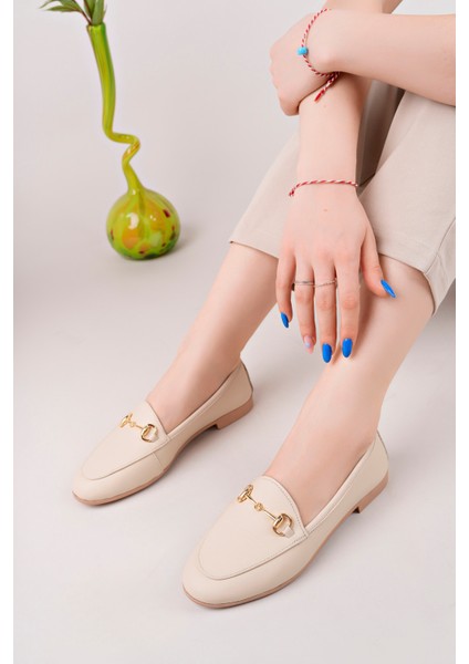 Kadın Hakiki Deri Tokalı Kadın Casual & Klasik Babet Günlük ve Şık Model