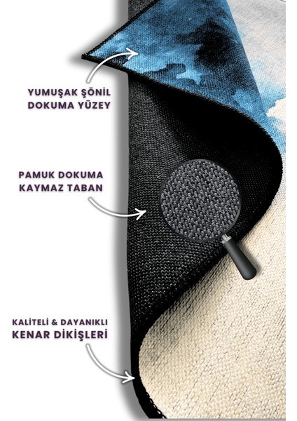 Deniz Kaplumbağası Desenli Dokuma Kaymaz Tabanlı Tatil Halısı Oturma Odası Halısı fırsatları