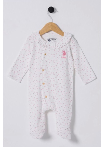 U.s Polo Bebek Tulum USB2435 Beyaz-Pembe