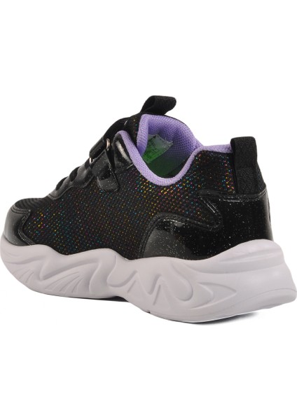 Siyah-Lila Cırtlı Kız Çocuk Spor Ayakkabı 1878 F fırsatları