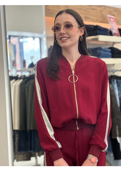 Halka Detaylı Önden Fermuarlı Yanları Sim Şeritli Eşofman Takımı fiyatları