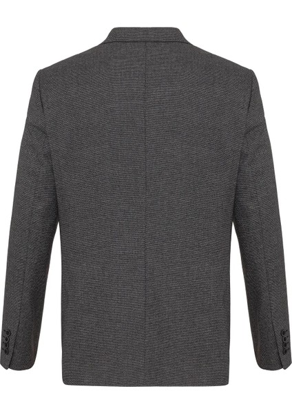 4 Drop Regular Kalıp Koyu Füme Armür Desenli Blazer Ceket fiyatları