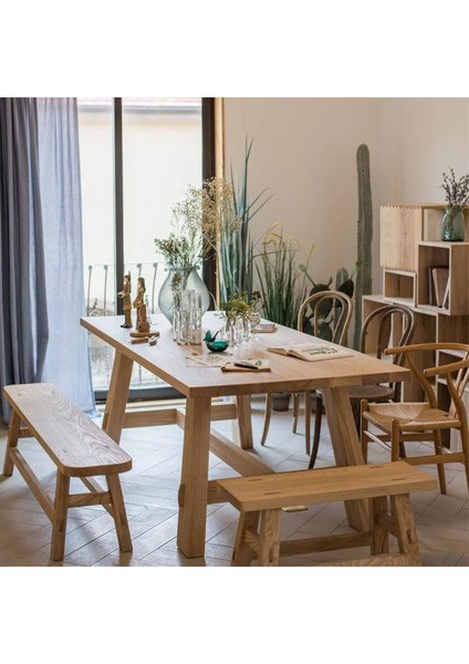 Ahşap Doğal Kütük Yemek / Toplantı / Çalışma Masası