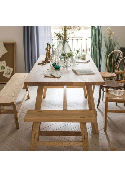 Ahşap Doğal Kütük Yemek / Toplantı / Çalışma Masası