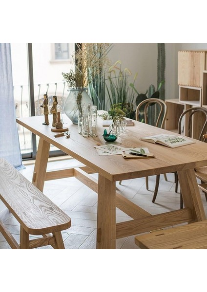Ahşap Doğal Kütük Yemek / Toplantı / Çalışma Masası