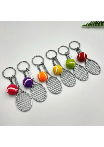 Tenis Raketi ve Tenis Topu Metal Tasarımlı Şık Anahtarlık Kolye Çanta Süsü fiyatları