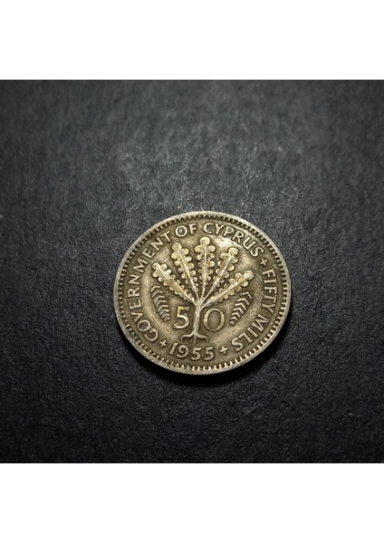 3996367F906B9A8043 1955 Kıbrıs 50 Mils Ççt+/ca Eski Yabancı Madeni Para