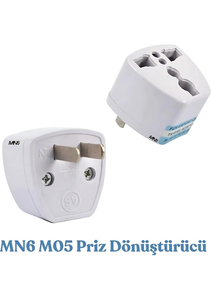 M05 Priz Dönüştürücü/2 Adet Fiş -Türk-Ingiliz Fişini Amerikan Fişine Çevirici Adaptör