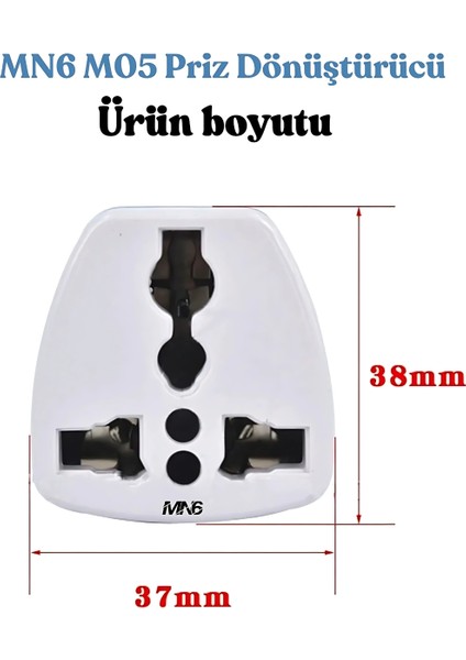M05 Priz Dönüştürücü/2 Adet Fiş -Türk-Ingiliz Fişini Amerikan Fişine Çevirici Adaptör