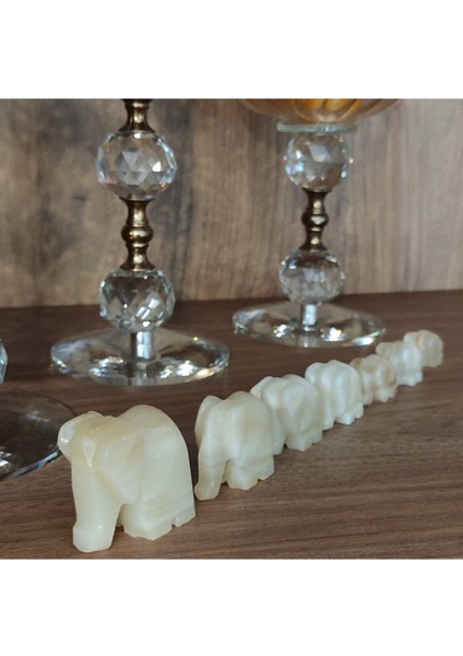 Onyx Mermer 7li Şans Fil Seti fiyatları