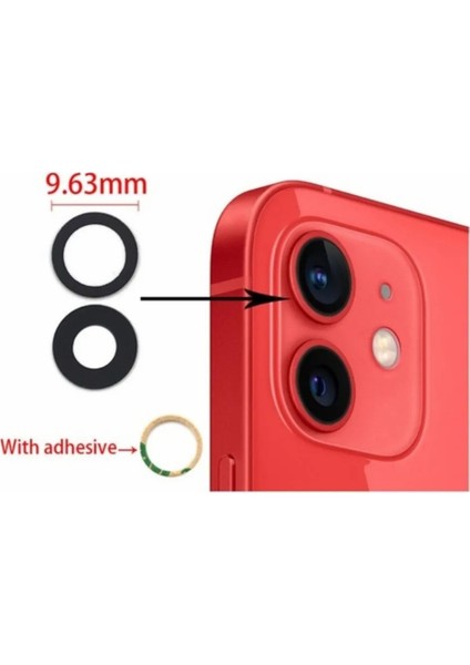 iPhone 12 Mini Uyumlu Kamera Lensi Kamera Camı (1 Set)