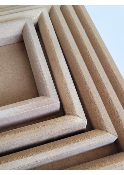 Ahşap, Ham Mdf, Boyanabilir 5 Boy, Kalın Çerçeveli Kare Pano, Çerçeve